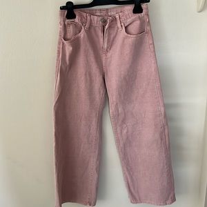 Pink wide-leg jeans